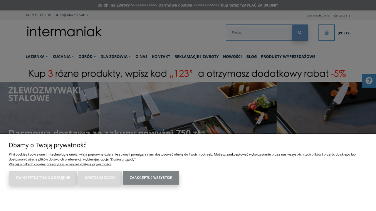 Zrzut ekranu strony Wyposażenie łazienki, kuchni | Sklep internetowy intermaniak