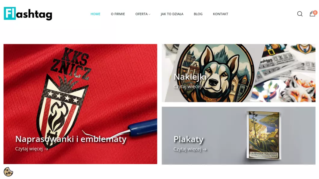 Zrzut ekranu strony Flashtag