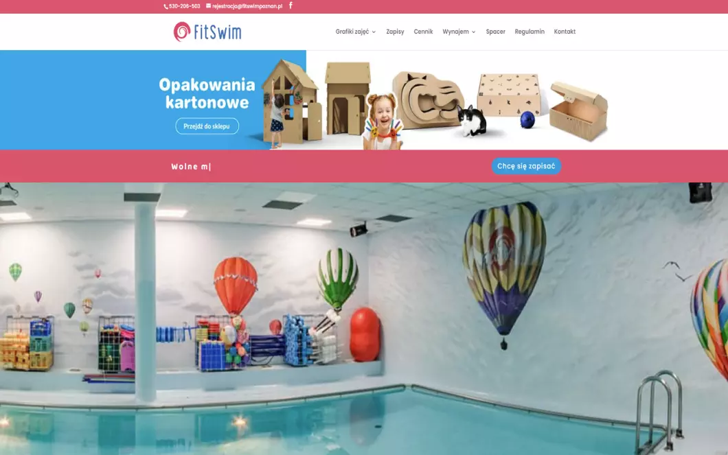 Zrzut ekranu strony Basen Poznań | Fitswim