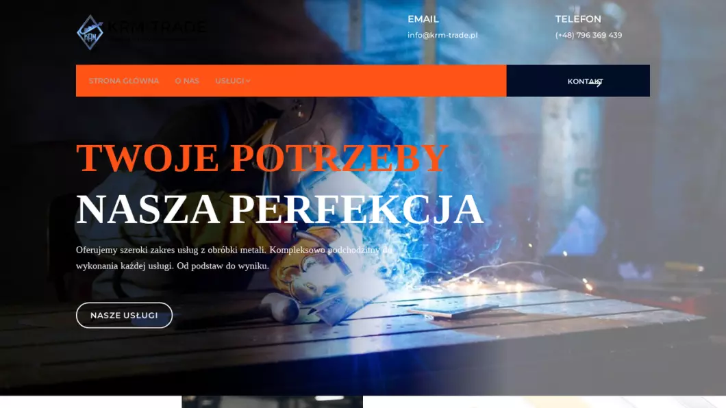 Zrzut ekranu strony Zakład obróbki metali | KRM-Trade sp z o.o.