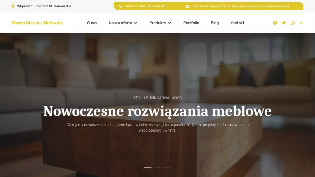 Zrzut ekranu strony Mardo Mariusz Nalewajk